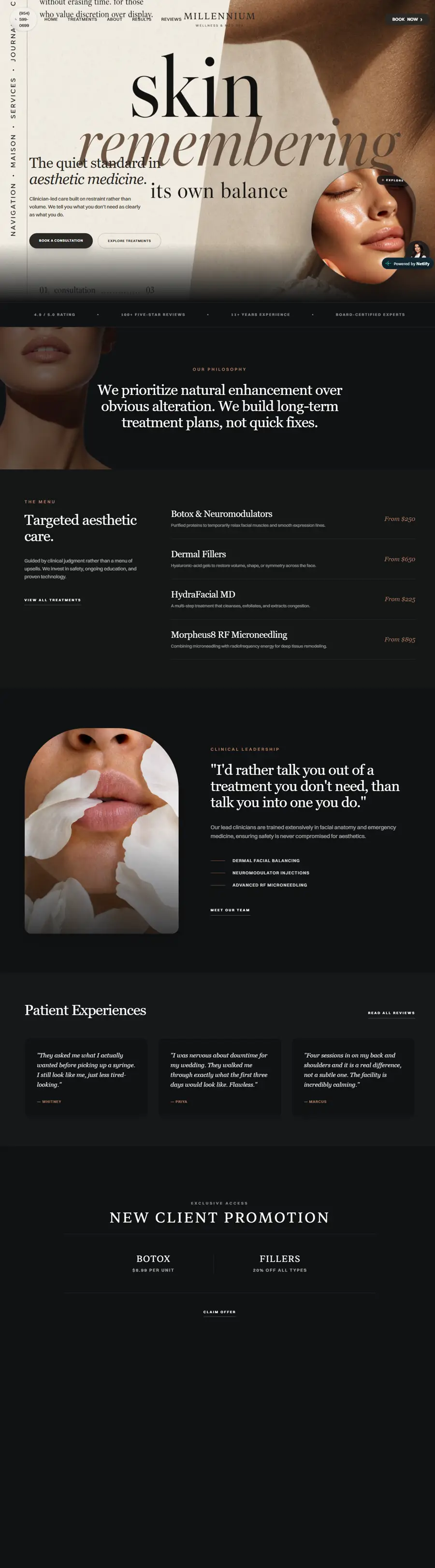 Linden, Med spa website